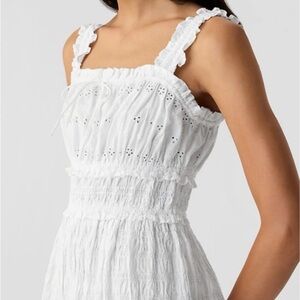 Gap x DÔEN Eyelet White Midi Dress size Small